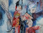 Carneval - Wasserfarben/Kreide auf Papier, 48 x 61 cm, 1995